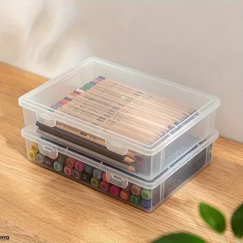 Hochkapazitäts-Federmäppchen aus Transparentem Kunststoff für Skizzenbücher, Marker, Buntstifte