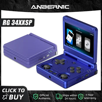 Anbernic RG34XXSP 3,4-Zoll-IPS-Linux-64-Bit-Spielkonsole H700 Quad-Core 1GB Retro-Spielkonsole HD-Anschluss