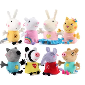 19 cm 100 % echte PEPPA PIG gefüllte weiche Puppe Peppa George Zoe Suzy Rebecca Emily Danny Pedro Bär