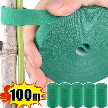 Selbstklebender Nylon-Kabelbinder für Pflanzen, grün, verstellbare Pflanzen, Hakenschlaufenunterstützung