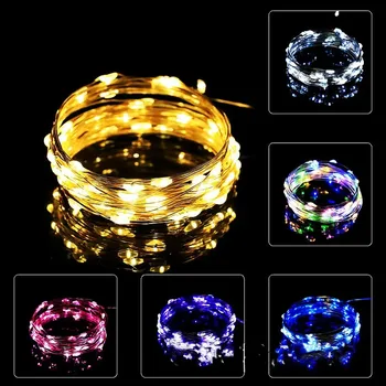 5/10/20 m USB-LED-Lichterkette, Kupfer-Silberdraht, Girlande, wasserdicht, Lichterkette für Weihnachten