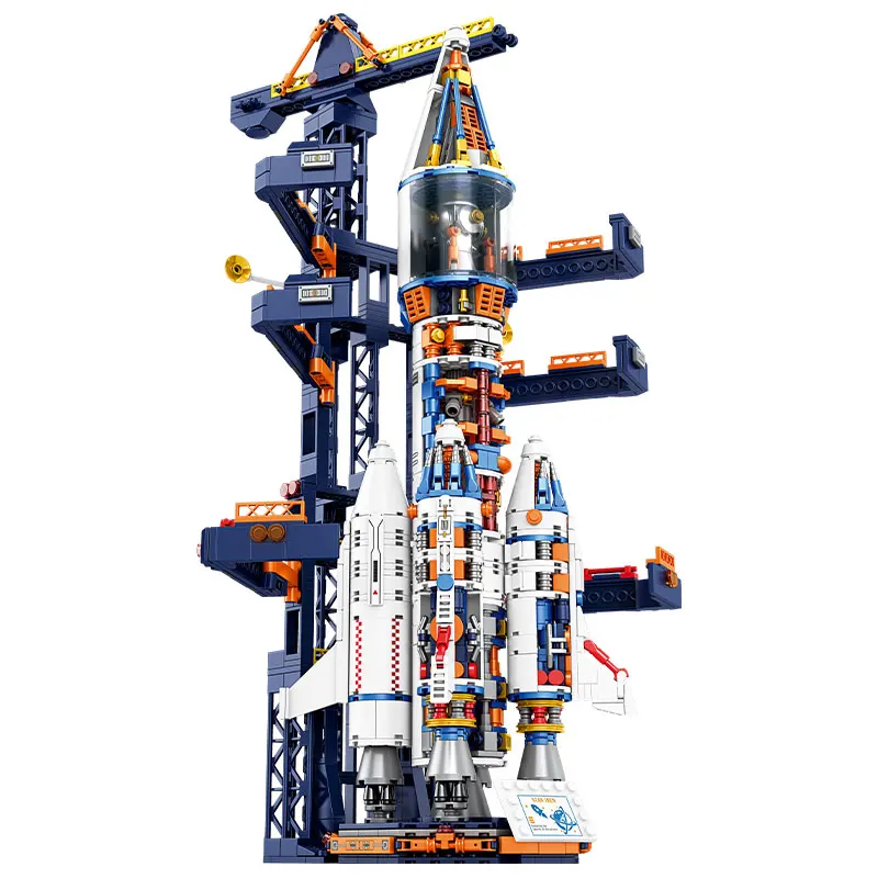 Bemannte Rakete Modell Bausteine Raumstation Bau Spielzeug – Bild 2