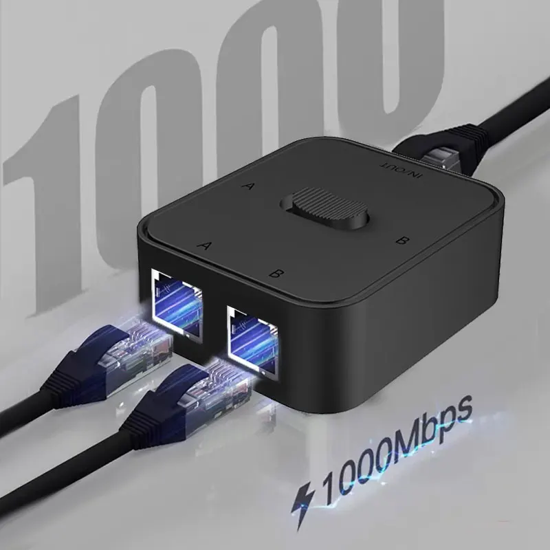 2-Port Gigabit Netzwerk-Switch RJ45, 1000 Mbit/s, ohne