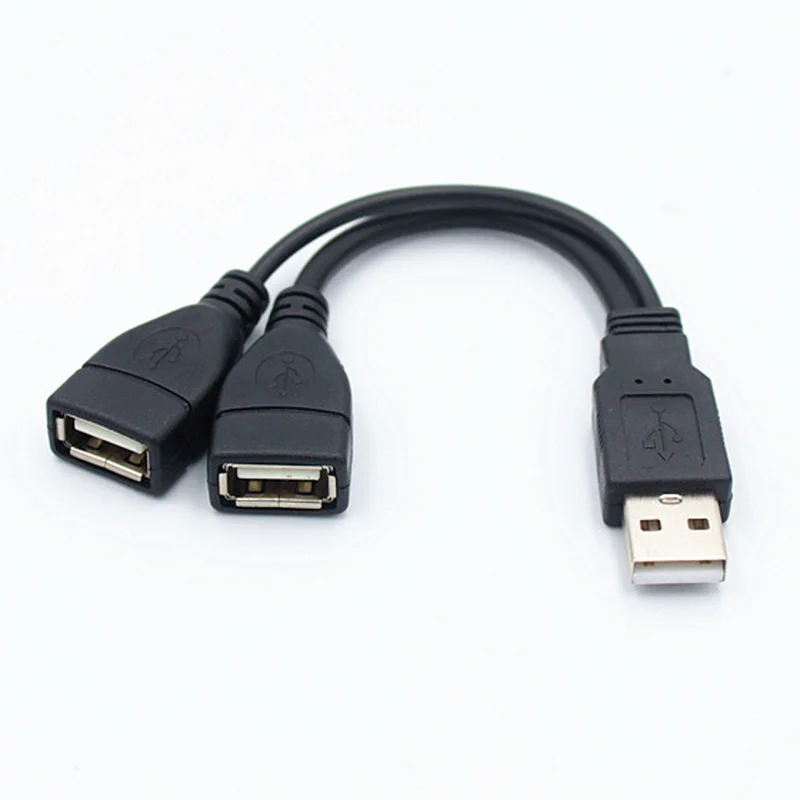 1 Stecker auf 2 Buchsen USB 2.0 Verlängerungsleitung
