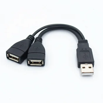 1 Stecker auf 2 Buchsen USB 2.0 Verlängerungsleitung Datenkabel Netzteil Konverter Splitter USB 2.0 Kabel