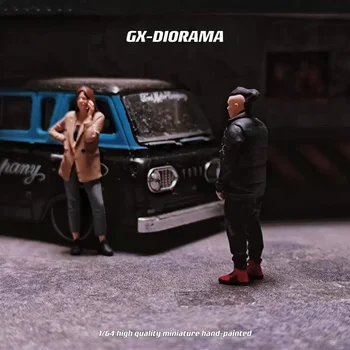 GX-DIORAMA Diorama 1/64 Maßstab Figurenmodell Warten auf Ihren Anruf Realistische Charaktere Sammlung Miniatur