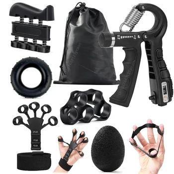 5-60 kg verstellbarer Griffkrafttrainer mit Fingertrainer, Handgriffverstärker für Muskelaufbau