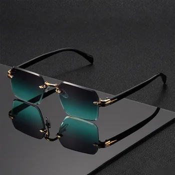 Klassische Unisex-Mode-Sonnenbrille, rahmenlos, trendige Brille für Urlaubskostüme, geeignetes bestes Geschenk