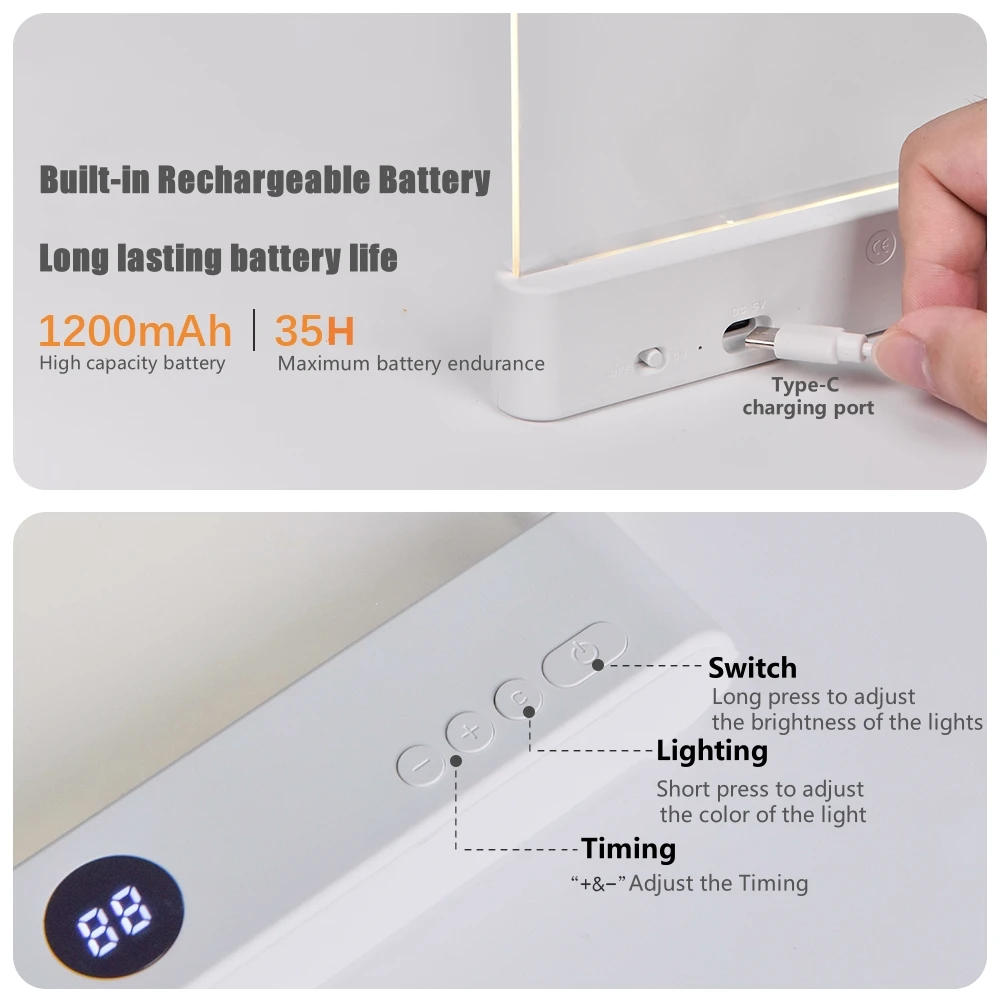 LED Flat Panel Nachtsicht Leselicht Augenschutz Leselicht USB – Bild 6