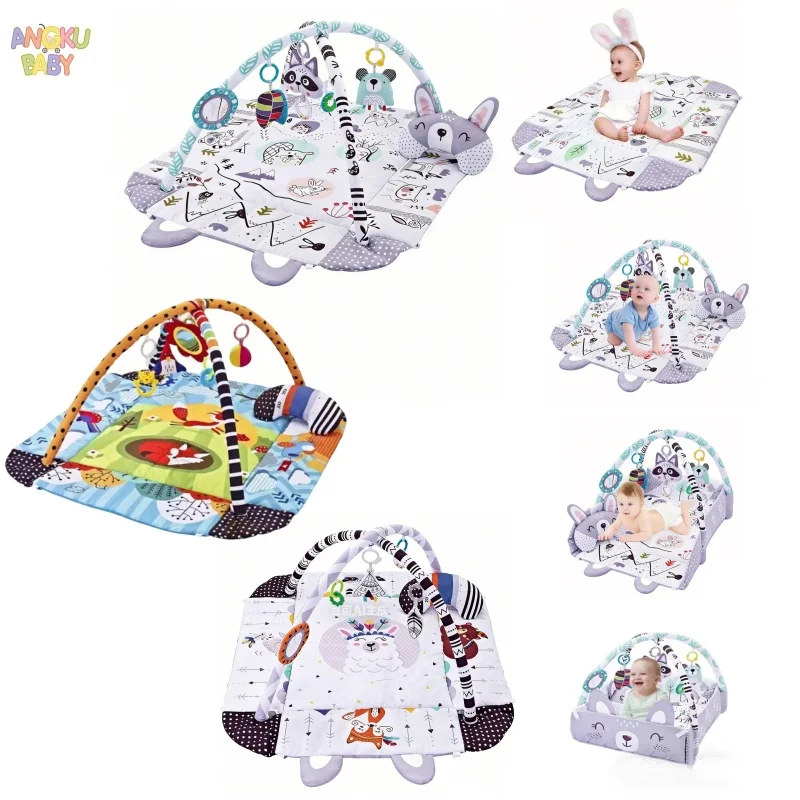 4-in-1 Baby-Spielmatte mit Abnehmbaren Spielzeugen für