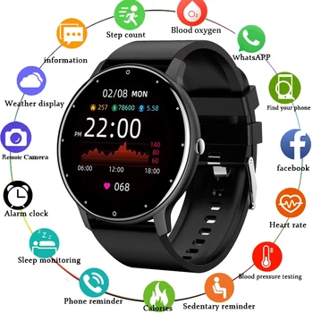 LIGE Smartwatch für Damen und Herren, vollständiger Touchscreen, Bluetooth-Anruf, Smartwatch, wasserdicht