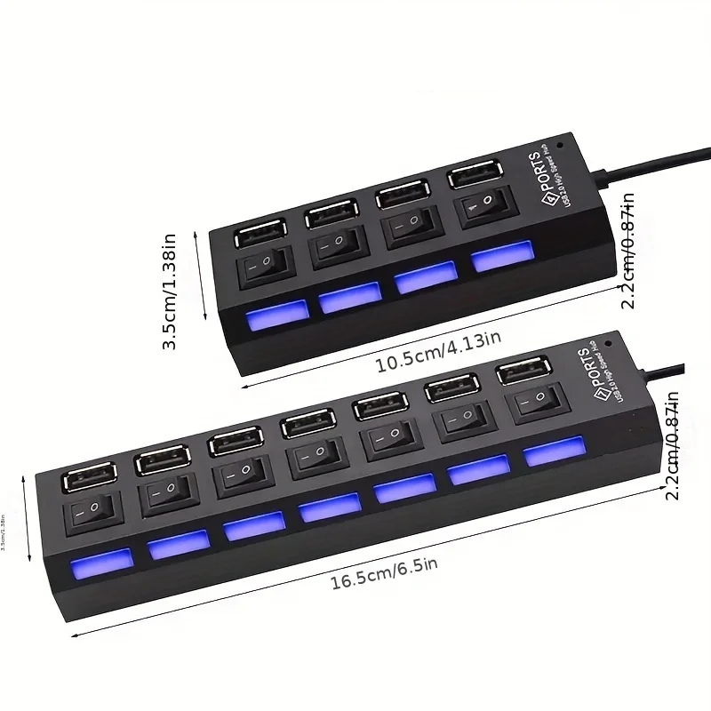 USB 2.0 Hub mit 4 oder 7 Ports und Einzelschaltern – Bild 6