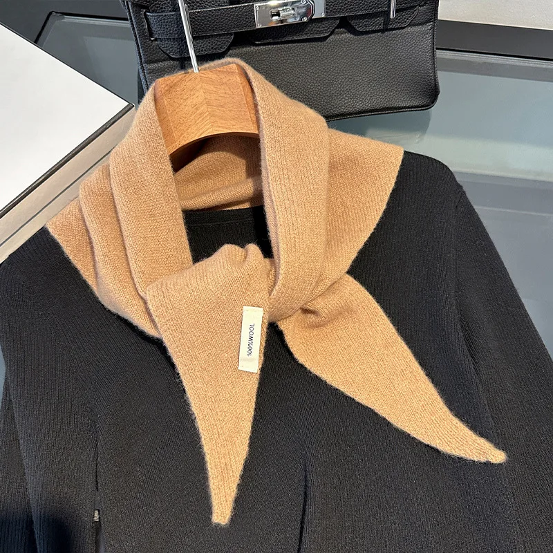 Gestrickter Schal für Damen, 100 % Wolle, warme Winterschals – Bild 4
