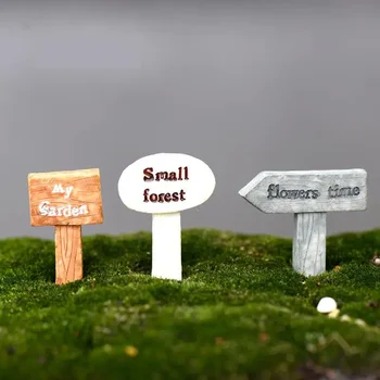Moss Micro Landschaft Ornamente Haben Wald Anweisungen Straße Zeichen Puppe Diy Montiert Spielzeug Ornamente