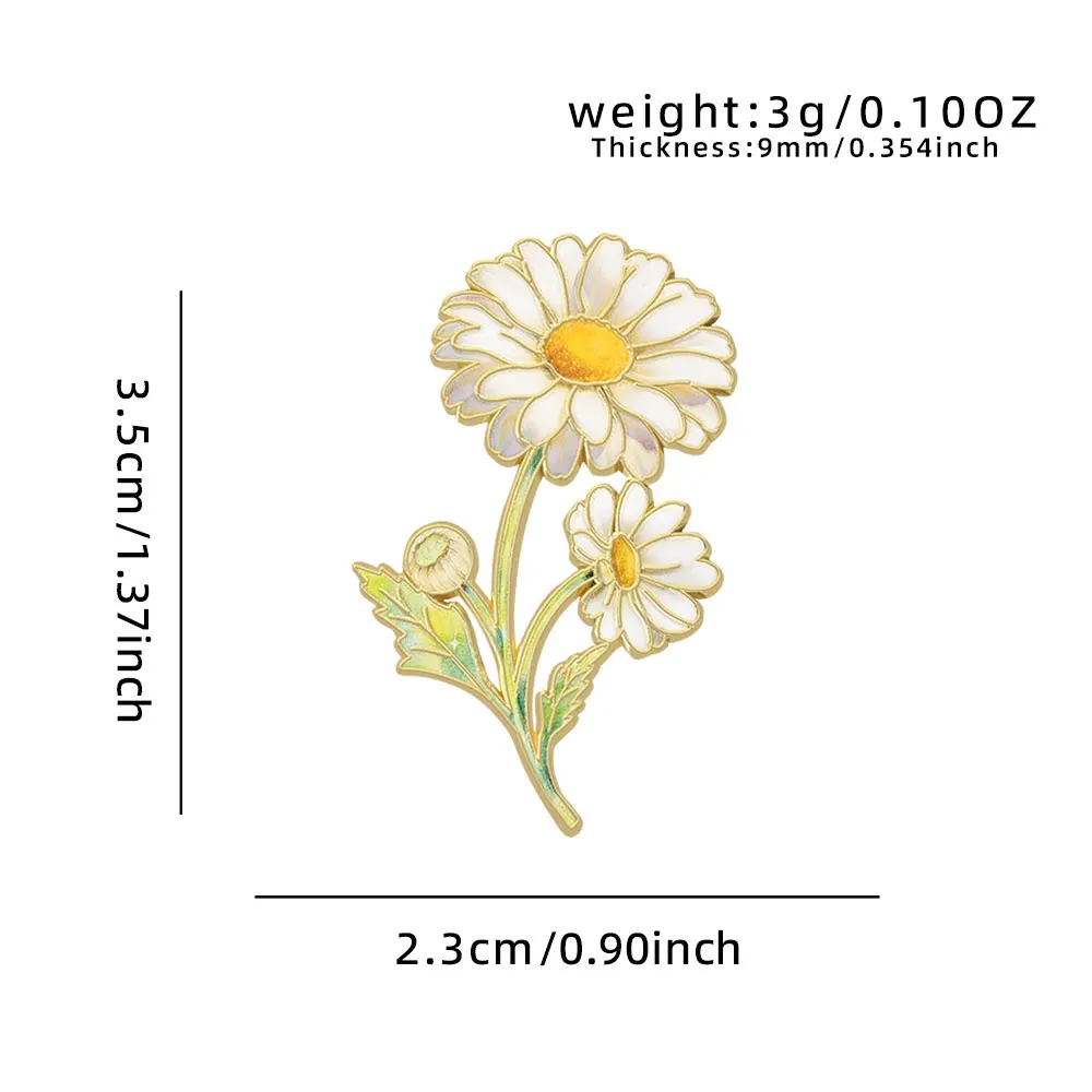 Elegante botanische Emaille-Blumenanstecker, sortierte – Bild 6
