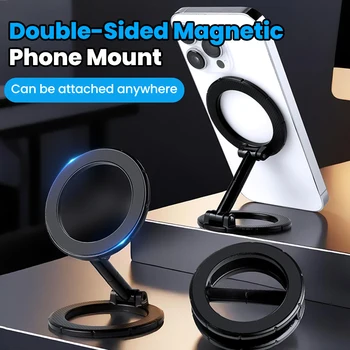 Tragbarer Magnetischer Handyhalter für Auto, Faltbarer Magnetischer Saughalter mit 360° Drehung ° Drehbarer