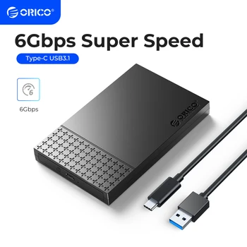 ORICO Typ-C externes Festplattengehäuse SATA auf USB3.1 HDD-Gehäuse für 2,5-Zoll-HDD SSD 6 Gbit/s