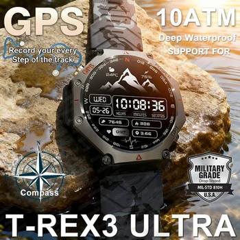 T-Rex 3 Ultra Military Grade GPS Smart Watch 10 ATM Wasserdichter Kompass Höhenmesser Barometrische AMOLED