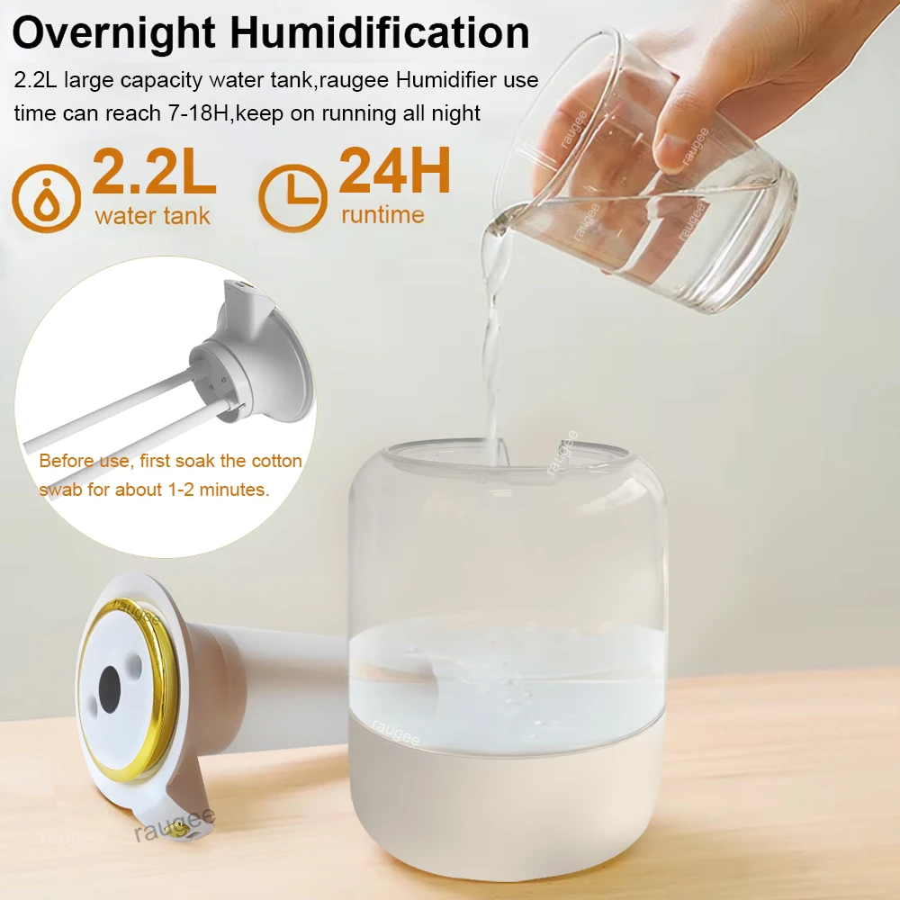 Luftbefeuchter, 2,2 l, großes Fassungsvermögen – Bild 4