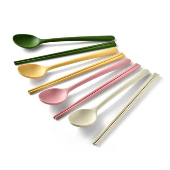 Silikon Besteck Set Sushi Sticks Kaffee Tee Löffel Set Geschirr Koreanische Stäbchen Dessert Löffel Geschirr