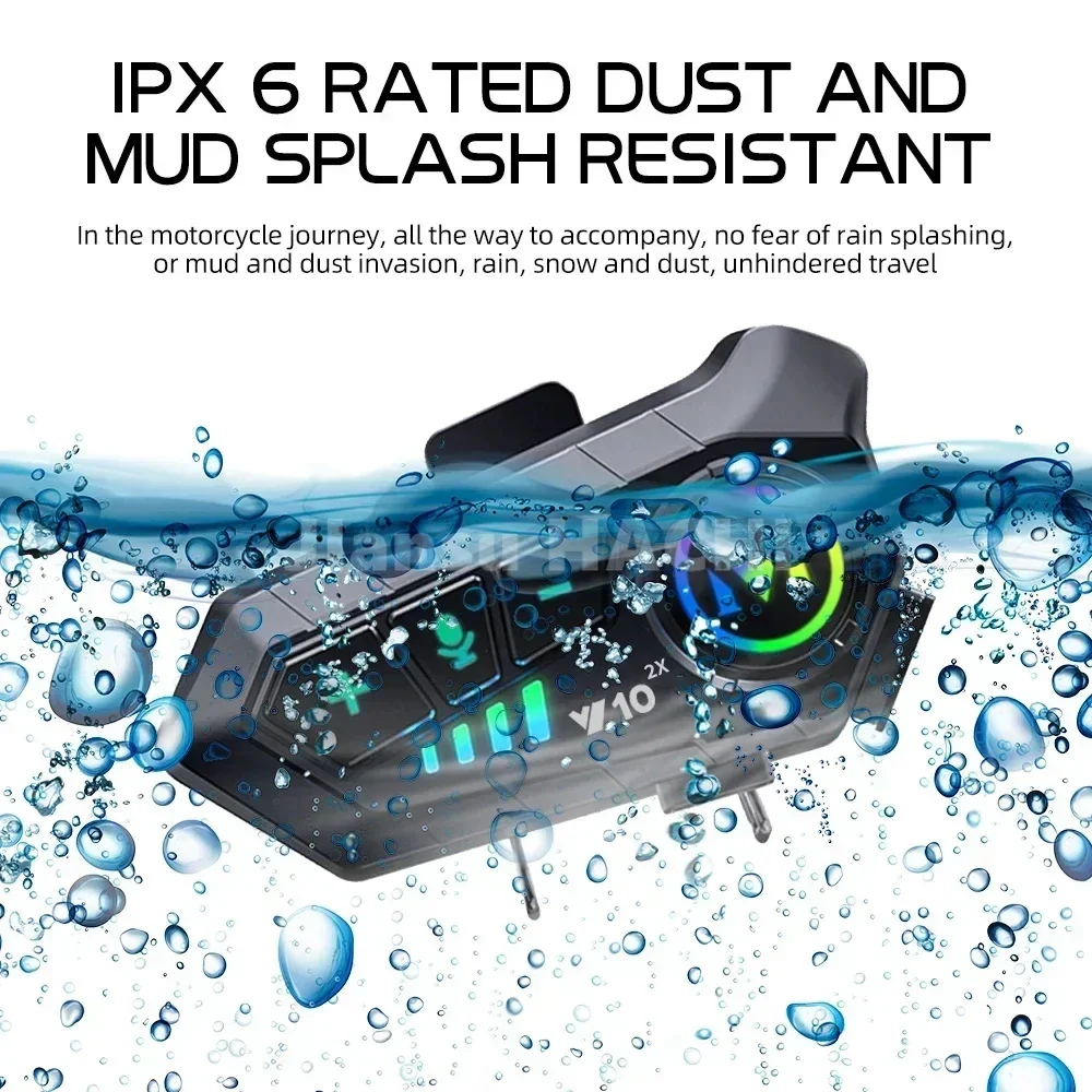 1/2Pcs Y10 2x Bluetooth Motorrad Helm Intercom 300M Wireless – Bild 3