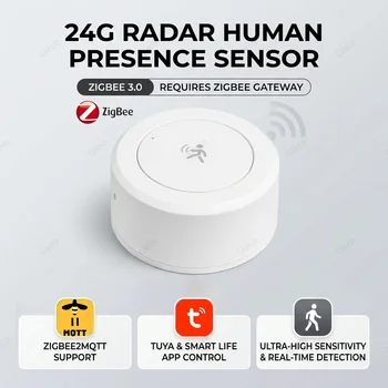 Zigbee 24G Mmwave Radar-Anwesenheitssensor, Personendetektor, Bewegungs-/Statischer Erkennungssensor für Tuya