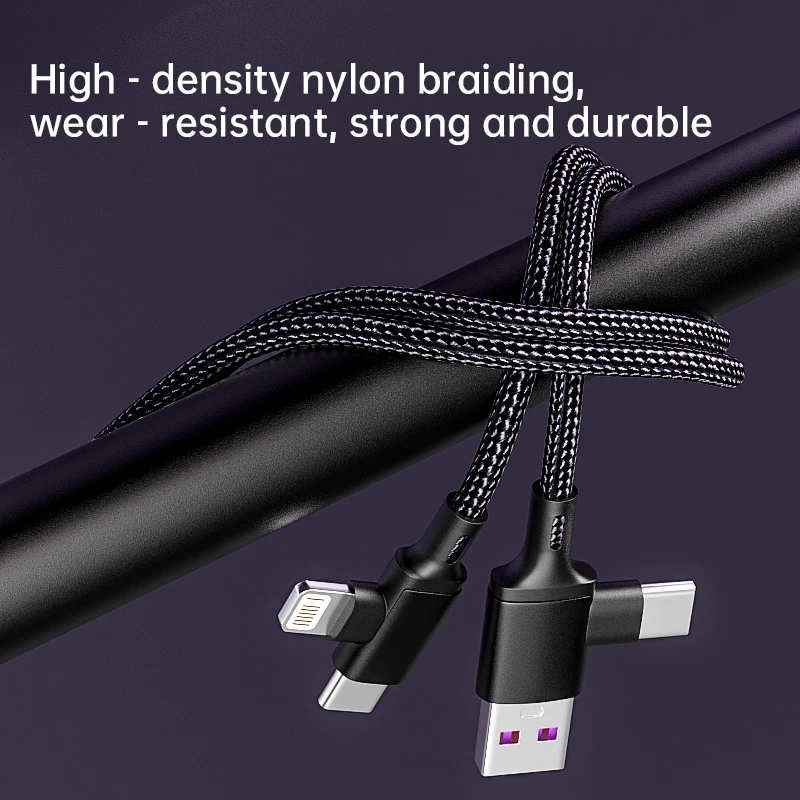 2-in-1 Ladekabel USB-A / USB-C auf Lightning, PD, für iPhone – Bild 2