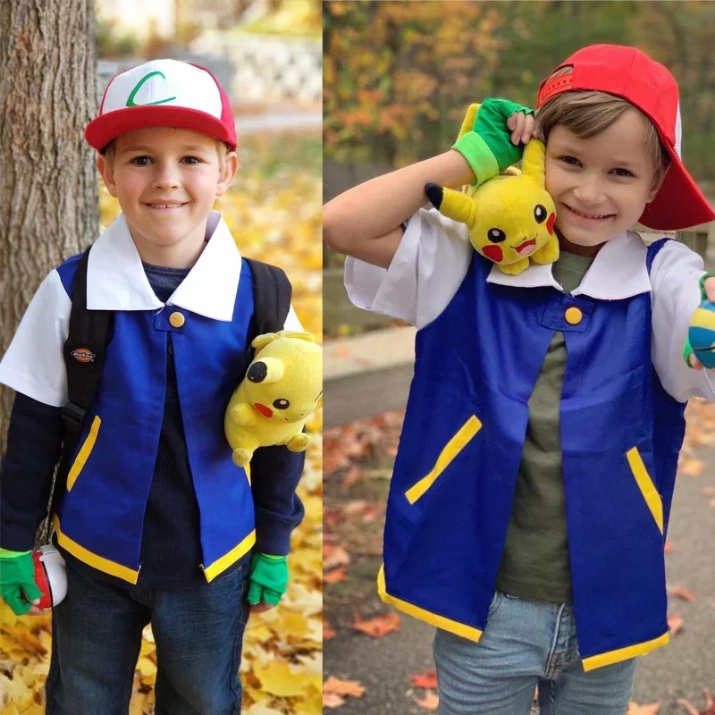 Pokemon Anime Ash Ketchum Kostüme Erwachsene Kinder Halloween – Bild 2