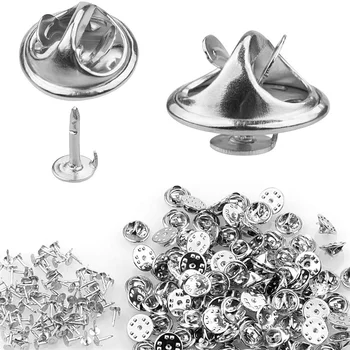 Metall Locking Pin Zurück Brosche Abzeichen Halter Revers Basis Für DIY Schmuck Material Machen (100 Stück)
