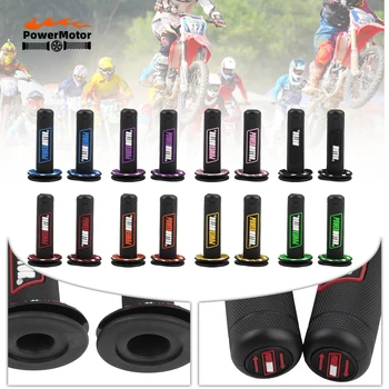 Motorrad-Gummigriffe Powermotor 7/8" 22mm 24mm Lenkerschutz Motocross Dirt Bike Gel-Handgriffe Universelles