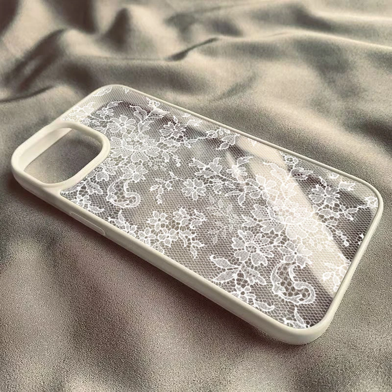 Vintage Weiße Spitze Blumenmuster Handyhülle für iPhone 17 16 – Bild 6