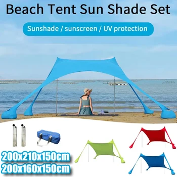 Home Beach Markise Outdoor Camping Sonnenschutz UV-Schutz Tragbares winddichtes Stranddach