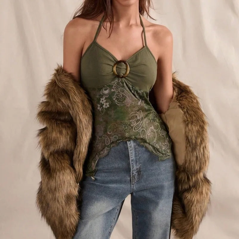 Sexy Spicy Girl Ärmelloses Neckholder-Top Damen Bedrucktes – Bild 3