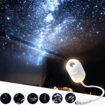 Drehbarer Galaxie-Sternenhimmel-Projektor Tragbare Auto- und Heimdekoration 2-in-1 Kabellose
