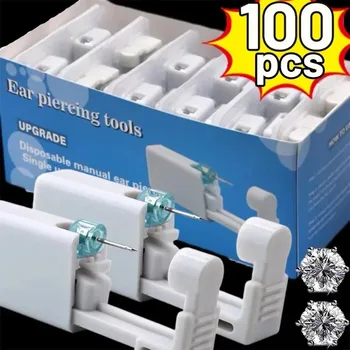 Sicherheit Ohr Piercing Gun Kit Frauen Männer Einweg Weiß Kunststoff Sterile Ohr Piercing Gerät Mode Einfache