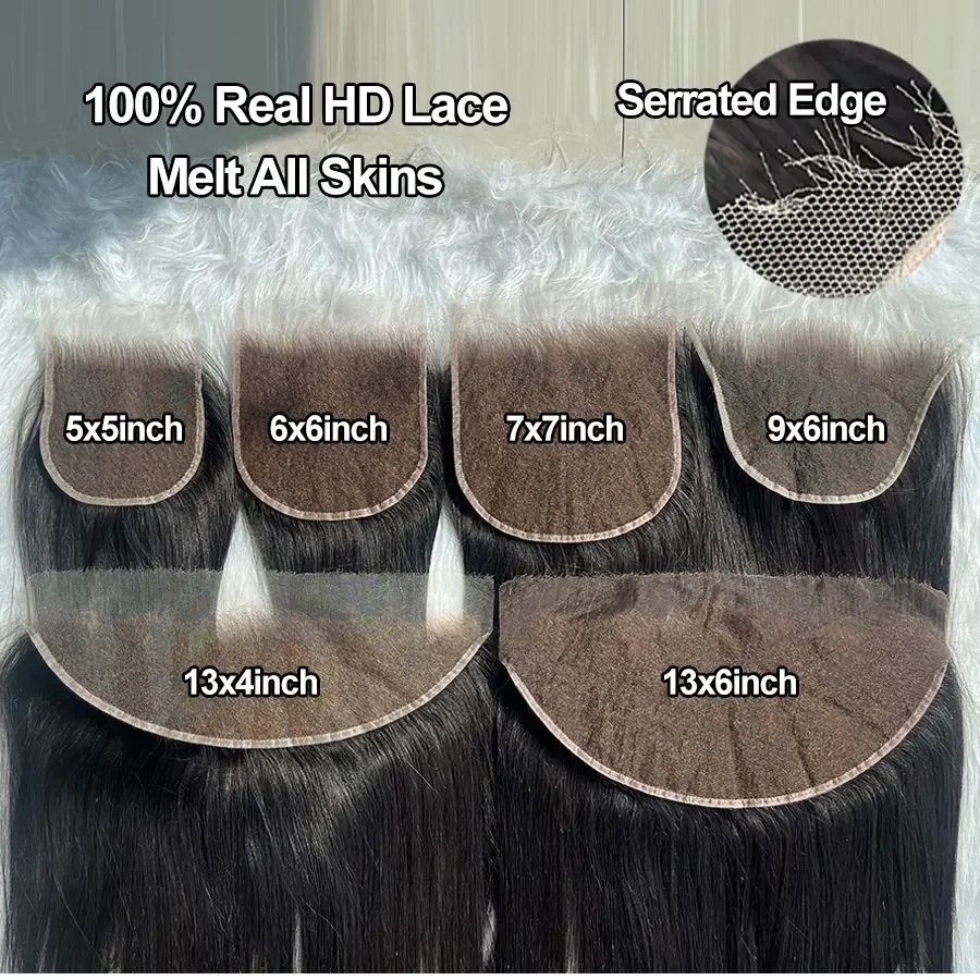 Echte HD Lace Frontal Extensions, nur 13x6 13x4 Unsichtbare – Bild 4