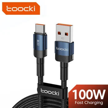 Toocki 6A USB-zu-Typ-C-Kabel für Huawei Xiaomi PD 100 W Schnellladegerät USB-C-Datenkabel Schnellladung
