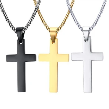 Mode Edelstahl Kreuz Anhänger Halskette Für Frauen Männer Link Kette Charme Halskette Coole Jungen Mädchen