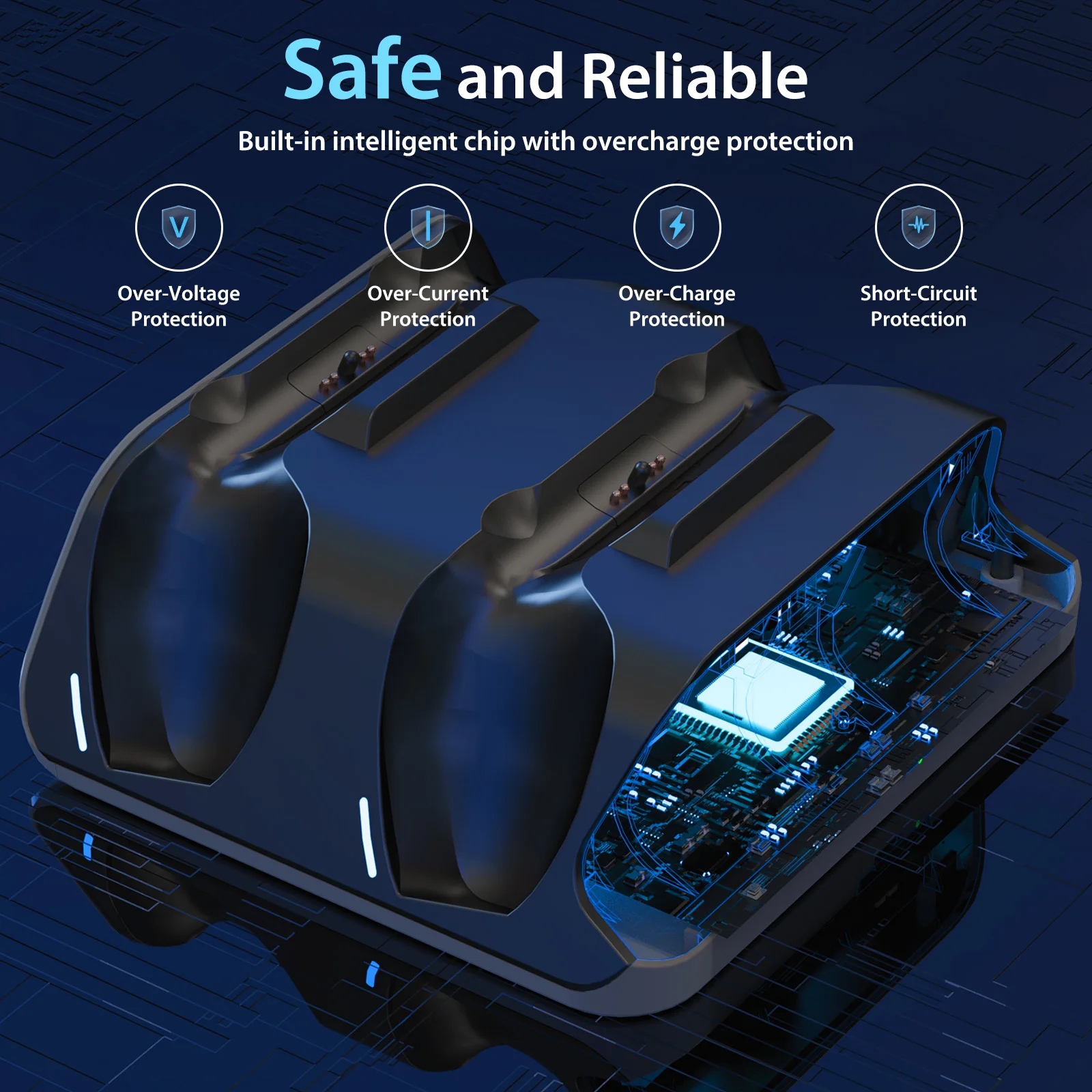 Ladestation für 2 PS5-Controller, Schnellladen für Gamepads – Bild 4