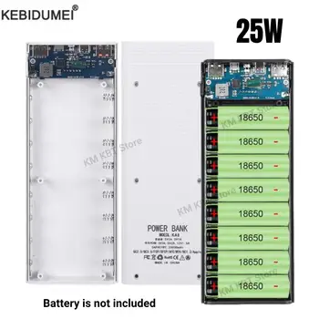 25 W Batterieladung Aufbewahrungsbox Dual USB Micro Typ C 18650 Power Bank Shell PD QC3.0 Schnellladung