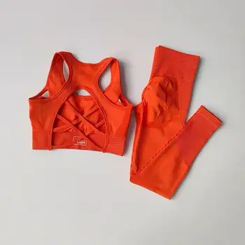 Sport-BH-Set für Damen, professionelles Fitness-Tanktop-BH, stoßfeste Laufleggings, Yoga-Anzug (2 Stück)