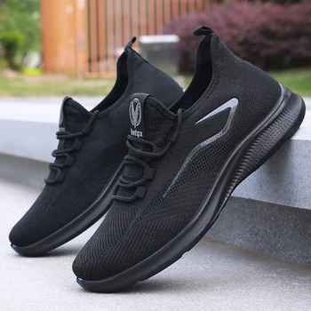 Herren-Freizeitsneaker - Leichte, rutschfeste, flache Freizeitschuhe mit runder Zehenpartie, atmungsaktivem