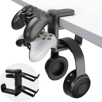 2In1 Gaming Kopfhörer Ständer Einstellbare Schreibtisch Rand Haken Gamepad Headset Schreibtisch Aufhänger