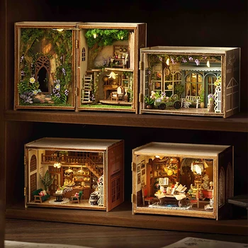 DIY Miniatur Puppenhaus 3D Puzzle Kleines Haus Montage Gebäude Modell Kit Spielzeug Hause Mit Möbel