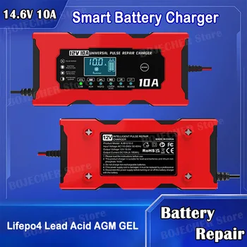 12v 10a Autobatterie ladegerät für Lifepo4 Blei Säure Agm Gel Pb Lithium Batterie Auto ladegerät Impuls