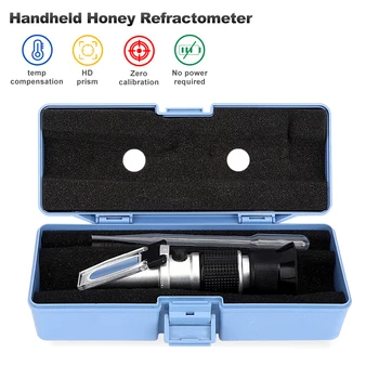 3-in-1-Hand-Honigrefraktometer 58-90 % Brix 38-43 ° Baume 12-27 %