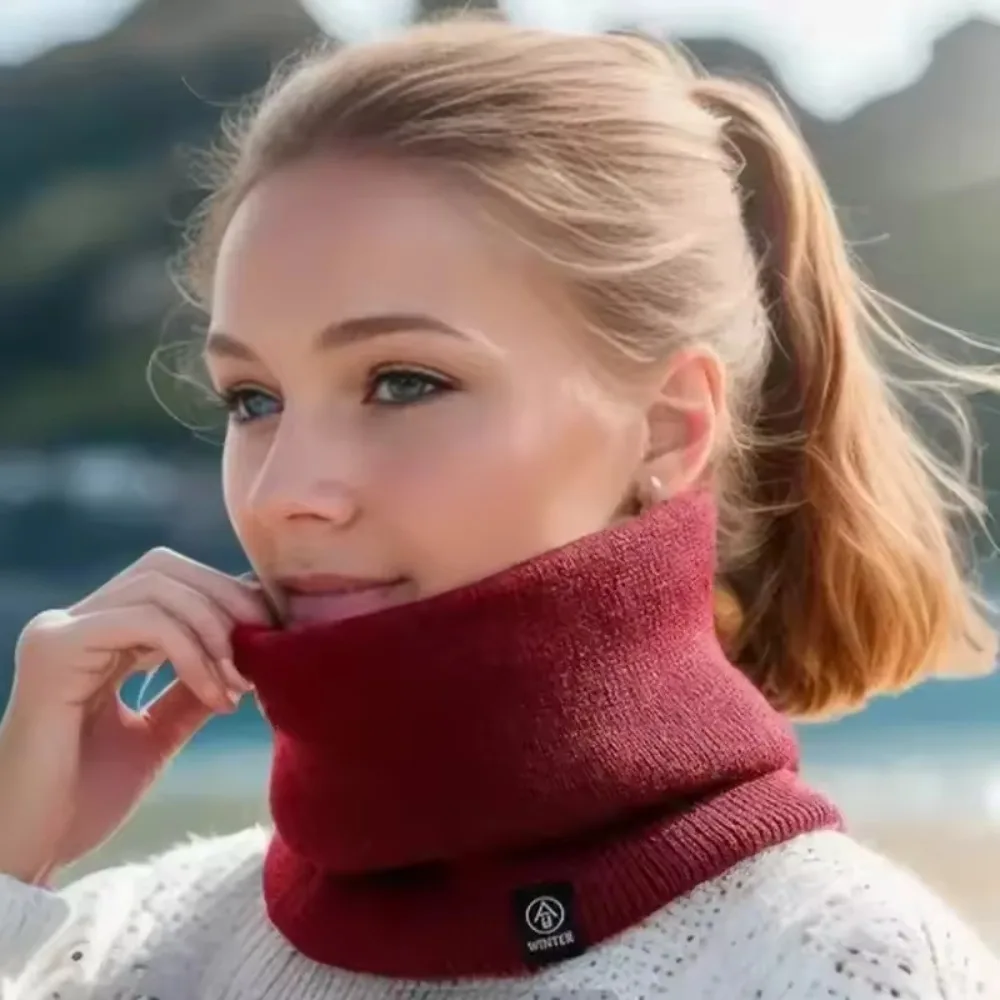 Winter Warm Gestrickte Hals Schal für Frauen Männer Plüsch – Bild 5