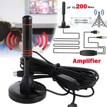 HD-Digital-TV-Antenne für den Innenbereich, verstärkte dab-Antenne, 200 Meilen Ultra-HDTV mit Verstärker