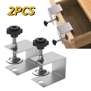 Holzbearbeitung Jig Schrank Werkzeug Home Möbel Zubehör Stahl Schublade Front Installation Schellen (2 Stück)