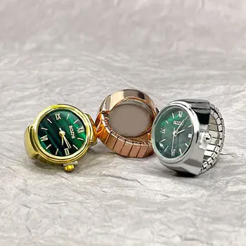 Finger Uhr Ring Kreative Bewegung Mode Zubehör Vintage Legierung Shell Quarzuhr Männer Schmuck Frauen Geschenk